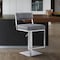 Armen Living Michele Swivel Adjustable Height Gray Faux Leather and Brushed Stainless Steel Bar Stool LCMISWBABSGR - alternate 4